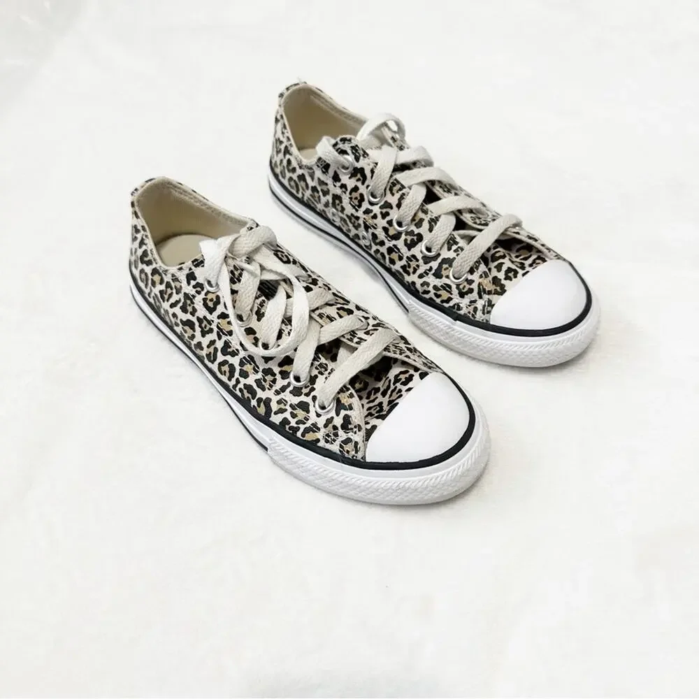 Converse All Stars leopard print sneakers kids unisex shoes size 1 athletic